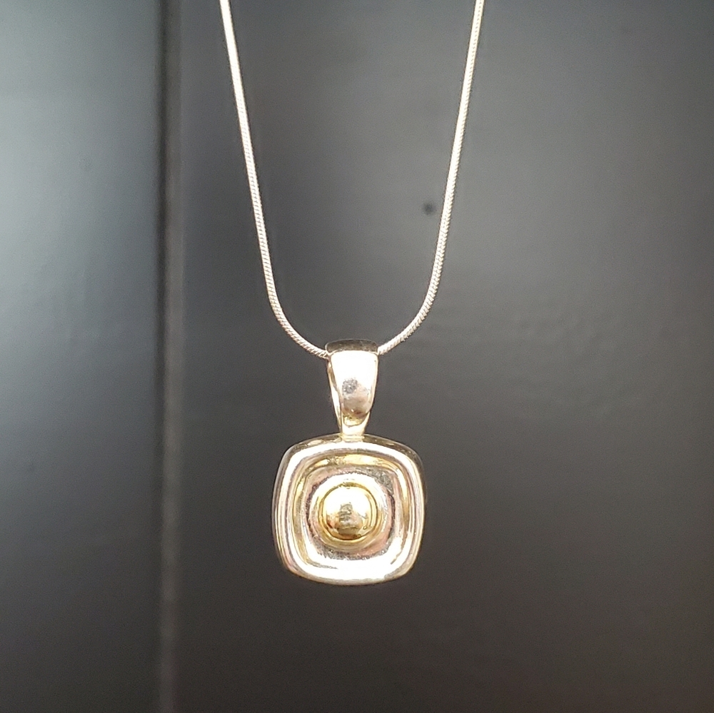 Silpada Sterling and Brass Two-Tone Necklace (Rare) - Picture 2 of 16
